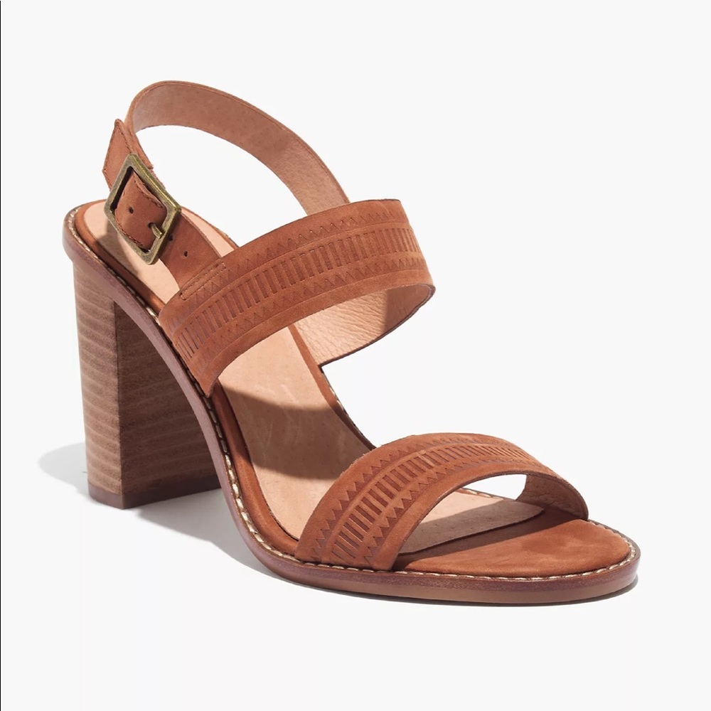 Madewell Mayla Sandal Tan Leather Heals